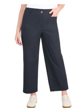 NWT 🦋 Hilary Radley Navy Wide-Leg Cropped Pants